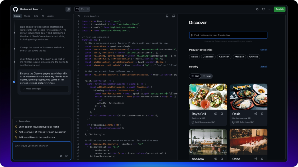 GitHub Spark Interface